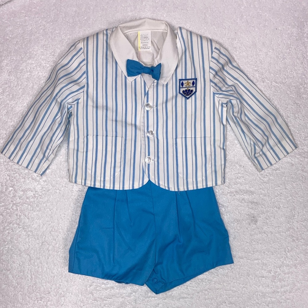 Vintage cradle togs rn 16954 summer short suit set 24m